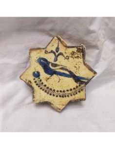 Azulejo árabe estrella pájaro