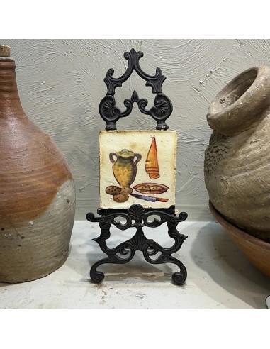 Azulejo Cocina Bodegón Cuchillo Vasija y Trapo