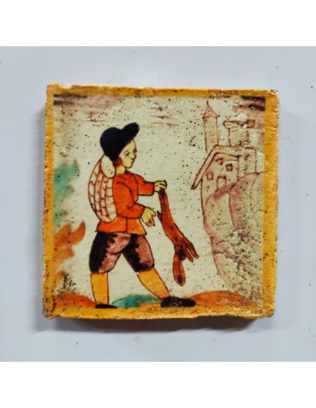 Azulejo oficio cazador conejo