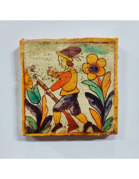 Azulejo oficio cazador flor2