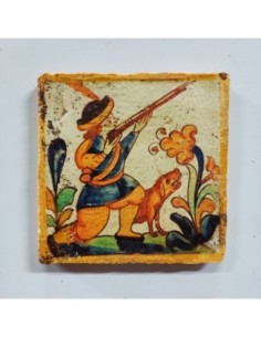 Azulejo oficio cazador perro2