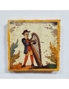 Azulejo oficio musico arpa