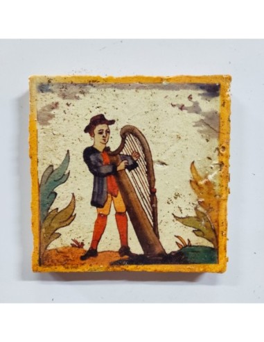 Azulejo oficio musico arpa