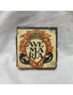 Azulejo religioso ave maria escudo